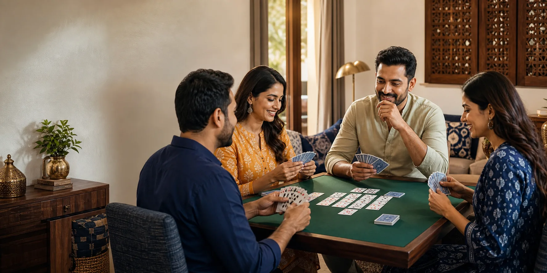 Adult Indian players featured in a Rummy gameplay review